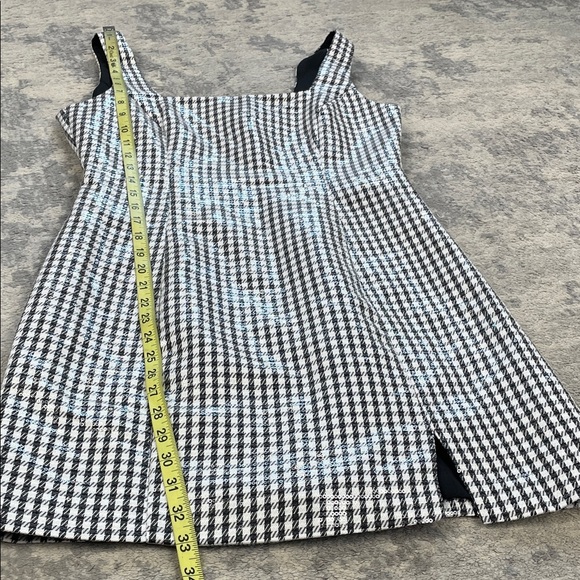 NWT WAYF Icon Sequin Gingham Mini Dress Sparkle Party NYE Square Neck Sz M - Picture 11 of 13